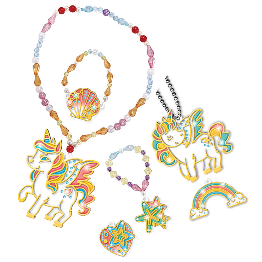Eazy Kids - DIY Crystal Pendant Making & Coloring Set XL - Unicorn
