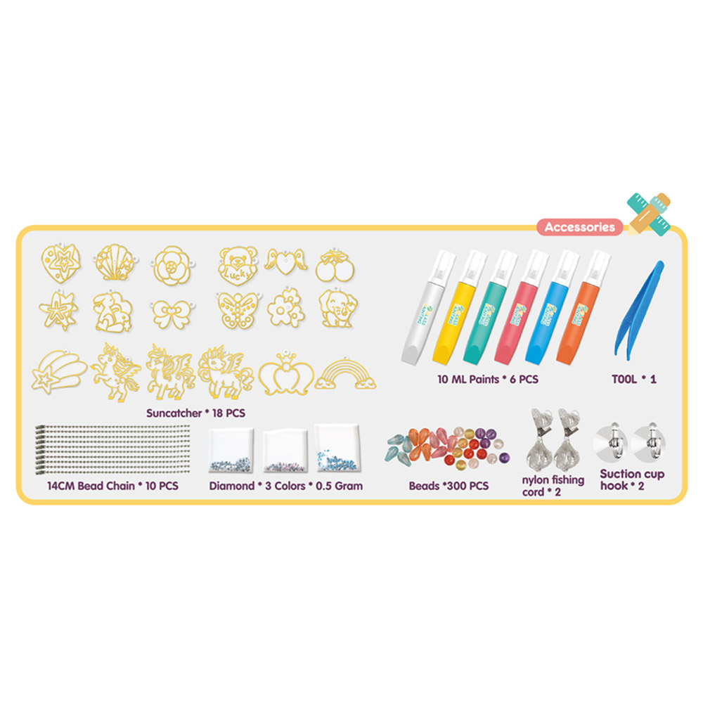Eazy Kids - DIY Crystal Pendant Making & Coloring Set XL - Unicorn