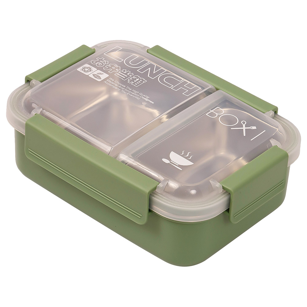 Eazy Kids - Stainless Steel 2 Compartment Lunch Box 750ml - Green