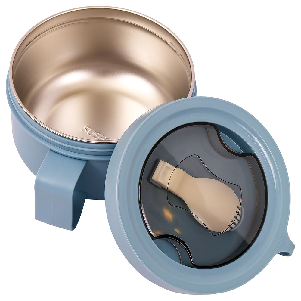 Eazy Kids - Stainless Steel Lunch Box with Folding Spoon 850ml - Blue