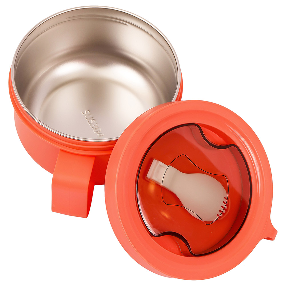 Eazy Kids - Stainless Steel Lunch Box with Folding Spoon 850ml - Orange