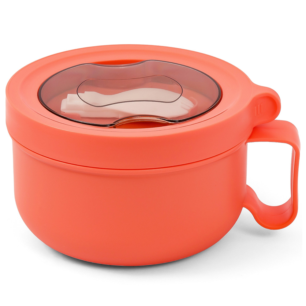 Eazy Kids - Stainless Steel Lunch Box with Folding Spoon 850ml - Orange