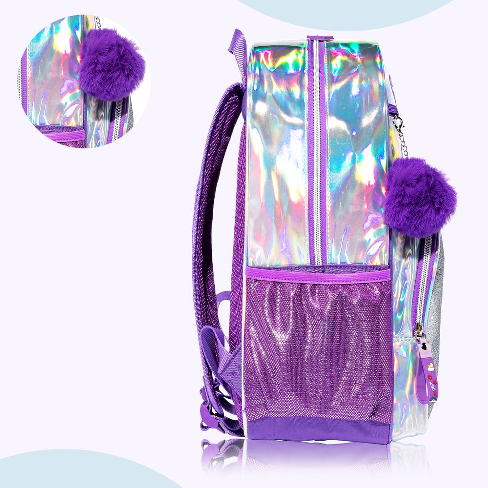 Eazy Kids - Backpack 18-Inch with Lunch Bag & Pencil Case - Purple