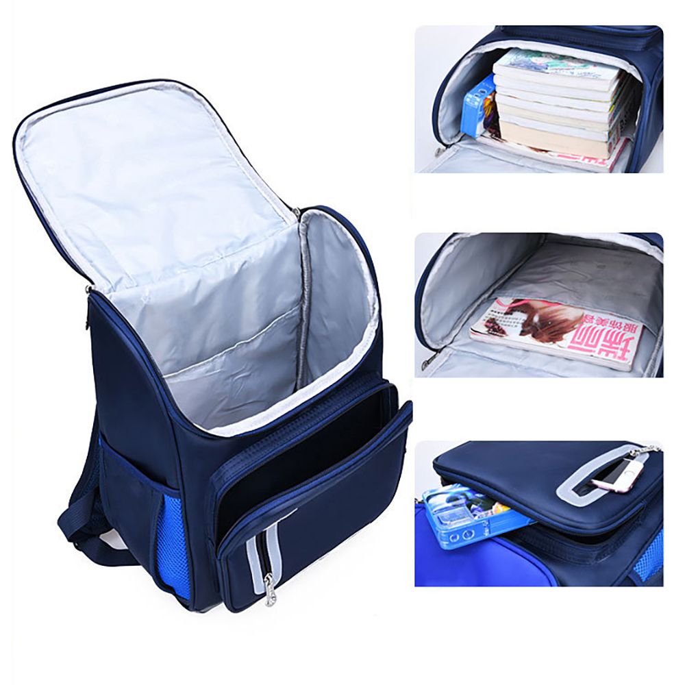 Eazy Kids - Ergonomic School Bag - Blue - 15-Inch/38.5cm
