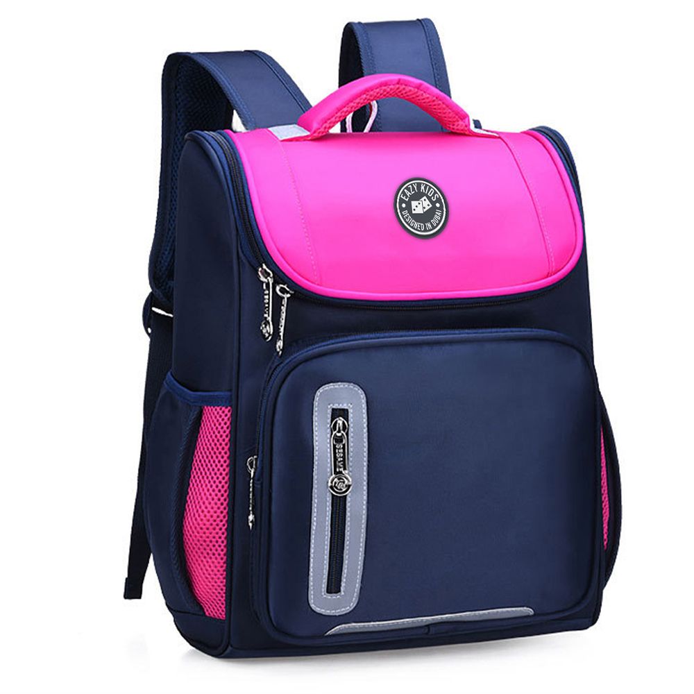 Eazy Kids - Ergonomic School Bag - Pink - 15-Inch/38.5cm
