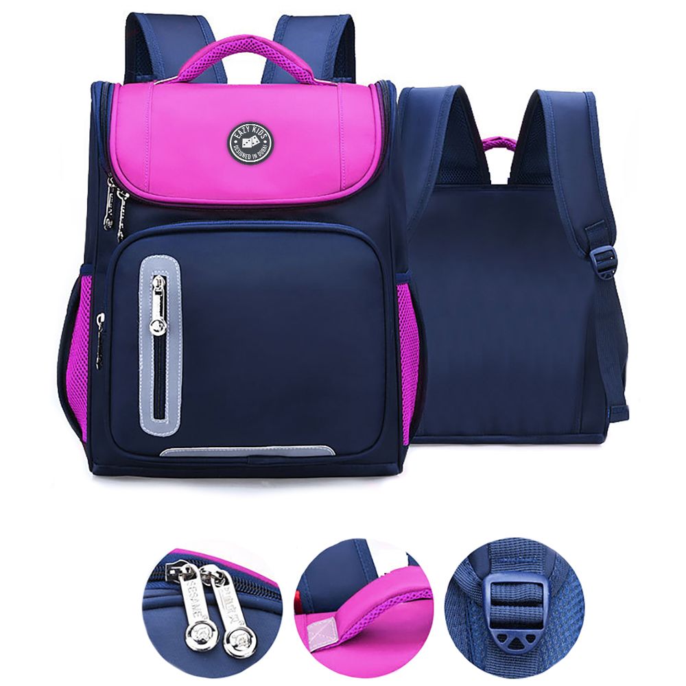 Eazy Kids - Ergonomic School Bag - Pink - 15-Inch/38.5cm