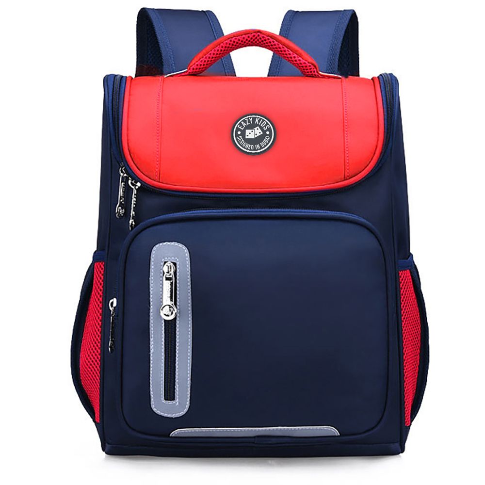 Eazy Kids - Ergonomic School Bag - Red blue - 15-Inch/38.5cm