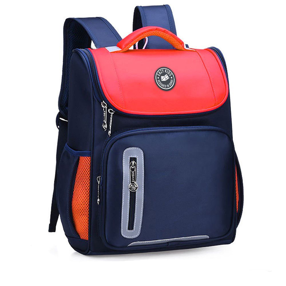 Eazy Kids - Ergonomic School Bag - Red blue - 15-Inch/38.5cm