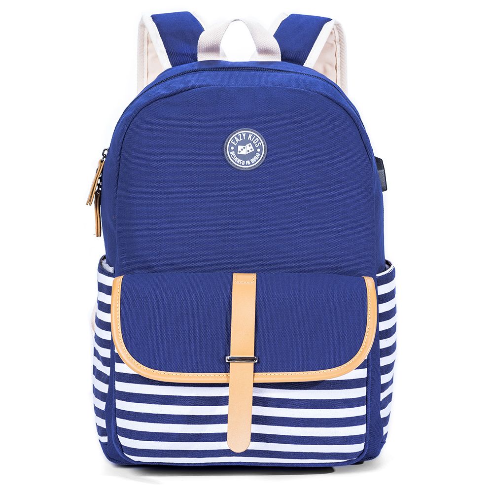 Eazy Kids - Classic School Bag - Blue - 17.7-Inch/45cm