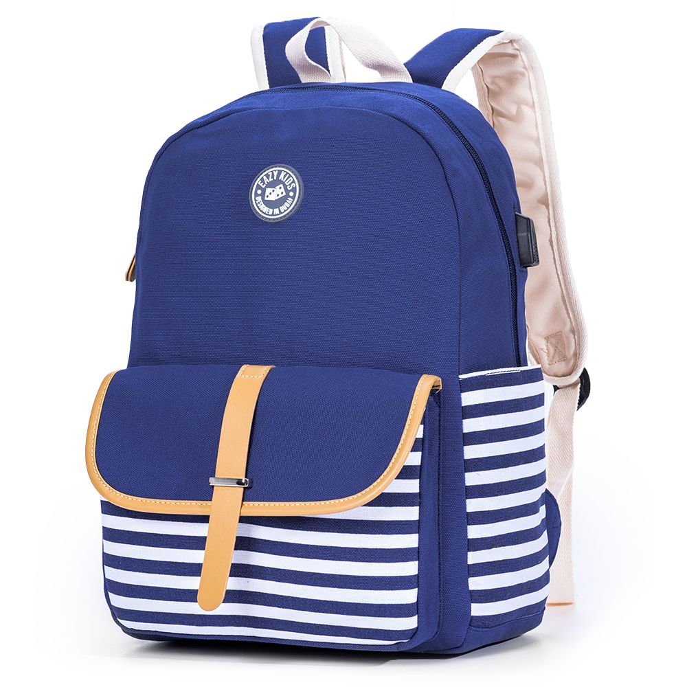 Eazy Kids - Classic School Bag - Blue - 17.7-Inch/45cm