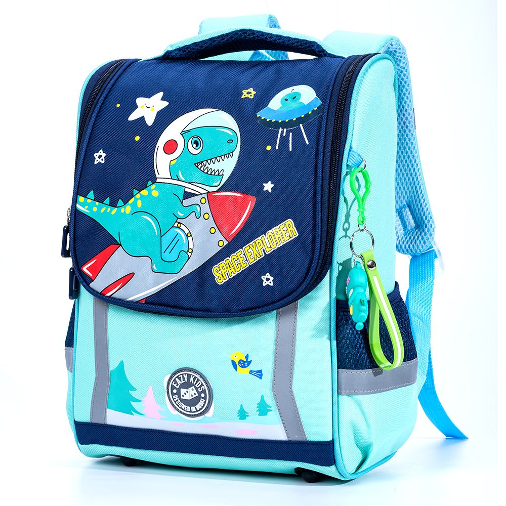 Eazy Kids School Bag Dino In Space Green - 14.6-Inch/37.5cm