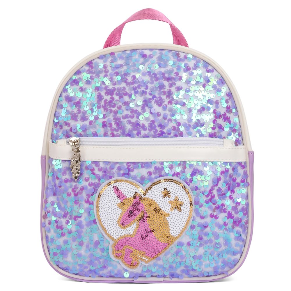 Eazy Kids - Sequin School Backpack - Horse Purple - 9-Inch/23cm