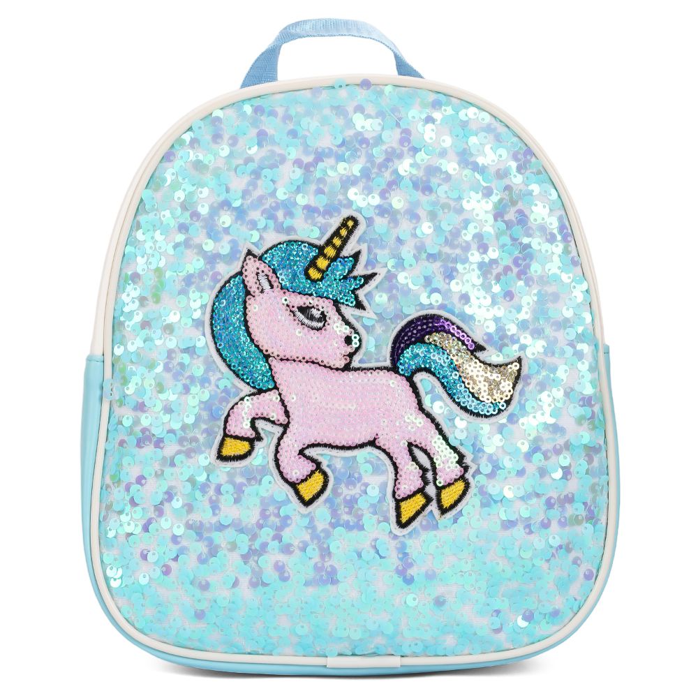 Eazy Kids - Sequin School Backpack - Unicorn Green - 9-Inch/23cm
