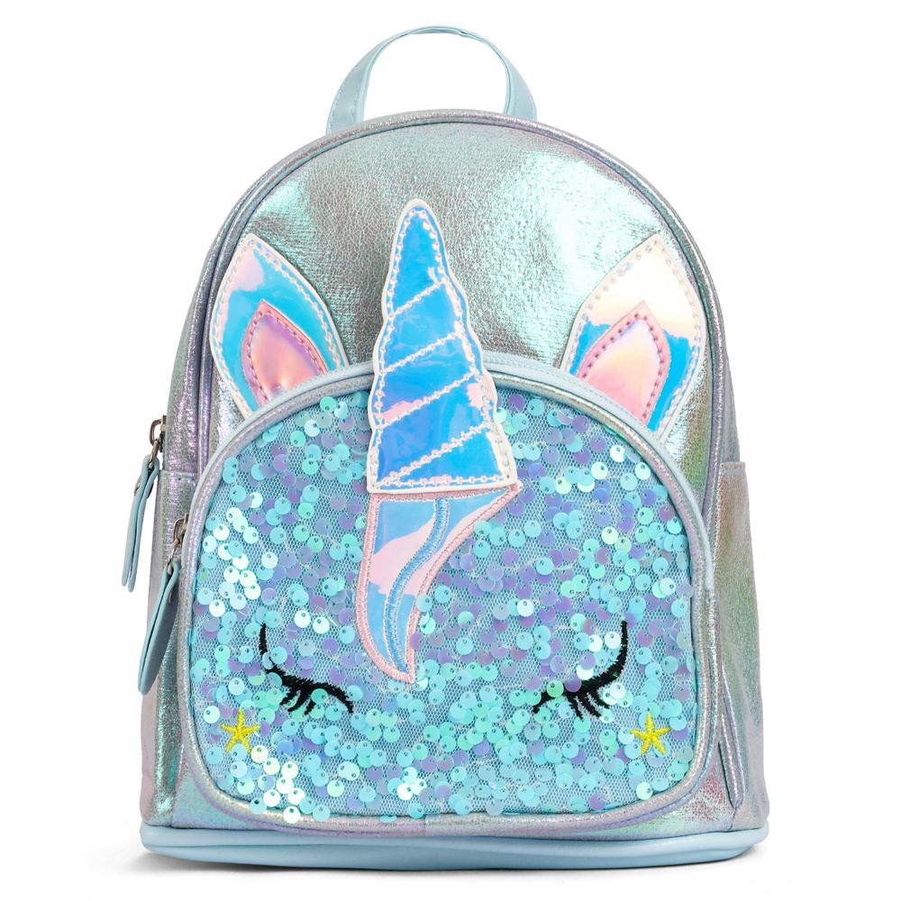 Eazy Kids - Sequin School Backpack - Unicorn Green - 10-Inch/25.5cm
