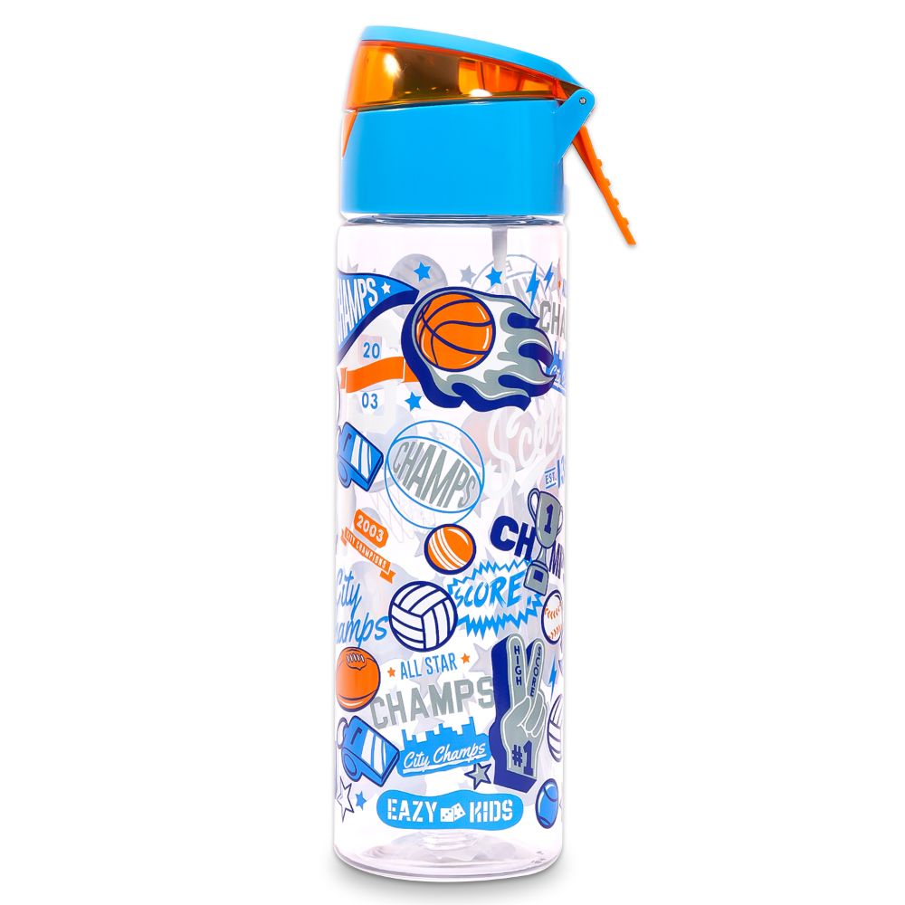 Eazy Kids - Soccer Tritan Water Bottle with Spray 750ml - Blue