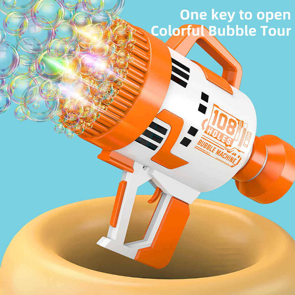 Little Story - 108 Holes Bubble Machine Gun Battery Operated - Orange