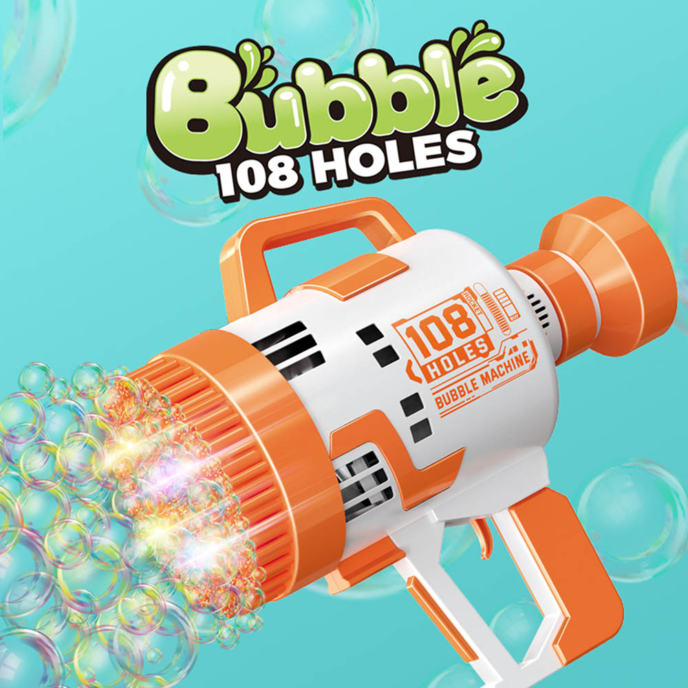 Little Story - 108 Holes Bubble Machine Gun Battery Operated - Orange