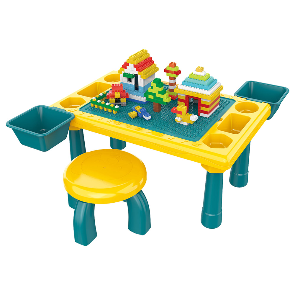Little Story - Multi-functional Toy Block Activity Table with Stool & 300 Blocks