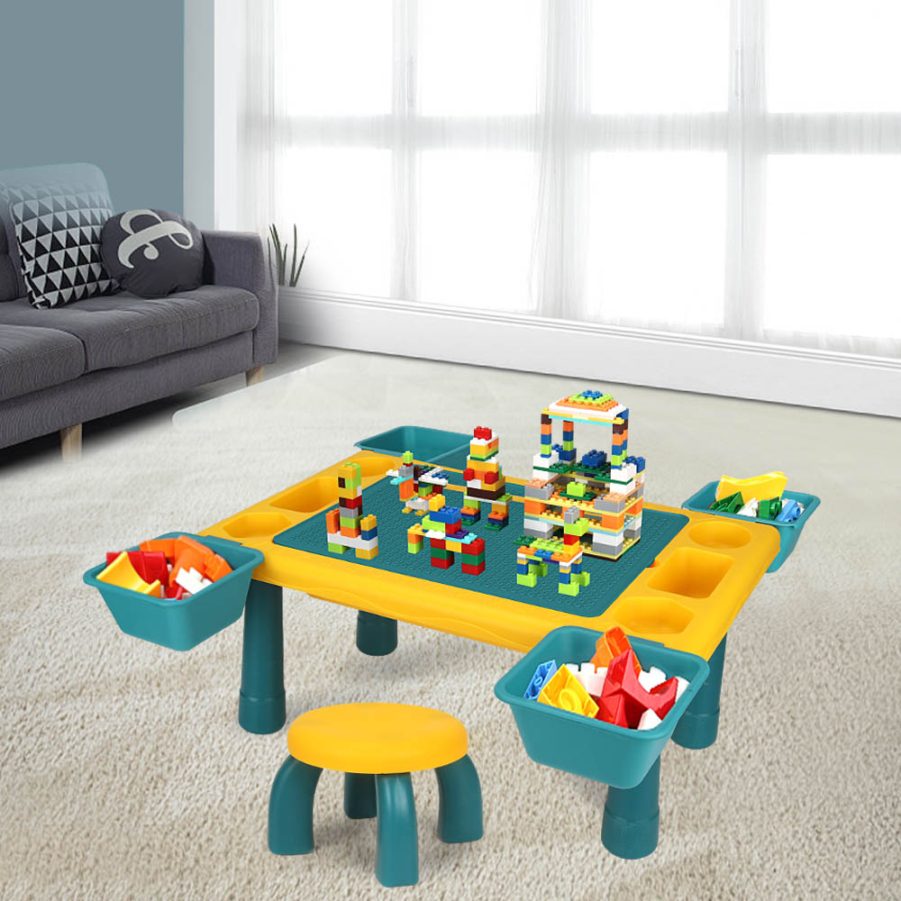 Little Story - Multi-functional Toy Block Activity Table with Stool & 300 Blocks