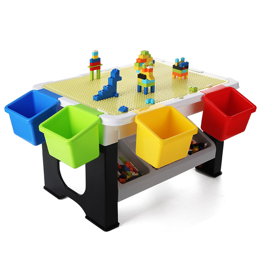 Little Story - 3-in-1 Blocks Activity Table with 300 Blocks - Grey