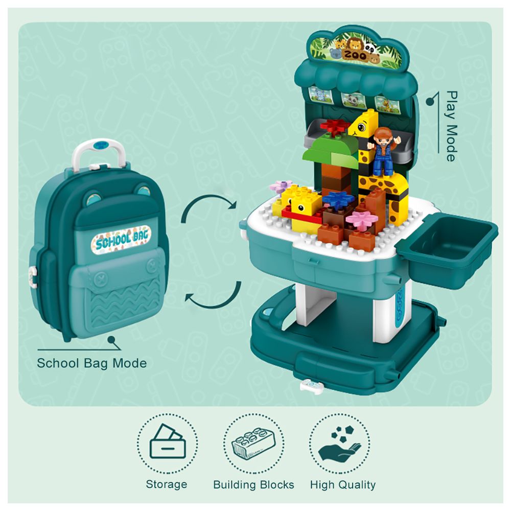 Little Story - Zoological Park with Block Toy Set School Bag 200pcs