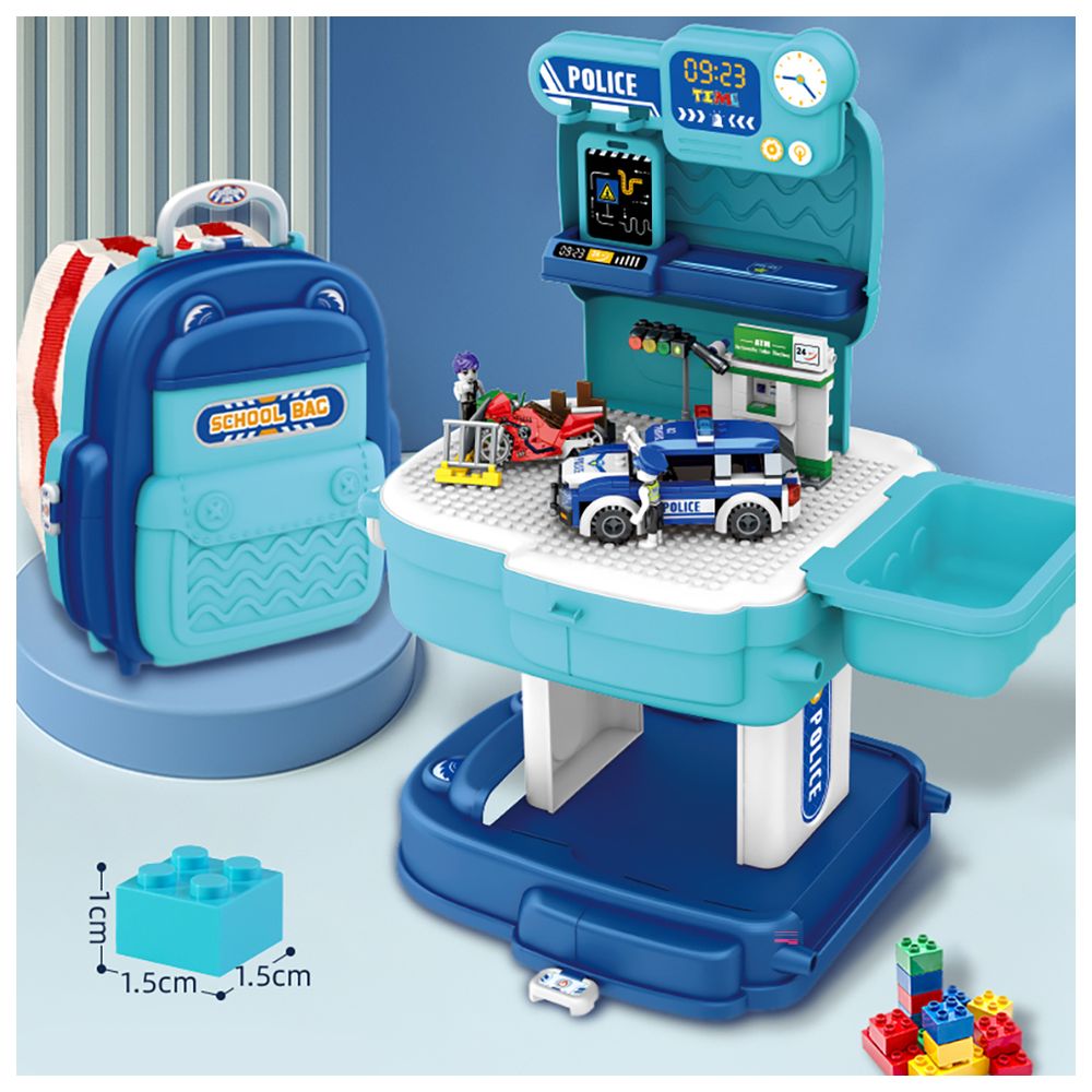 Little Story - Police Station with Police Car & Block Toy Set 219pcs