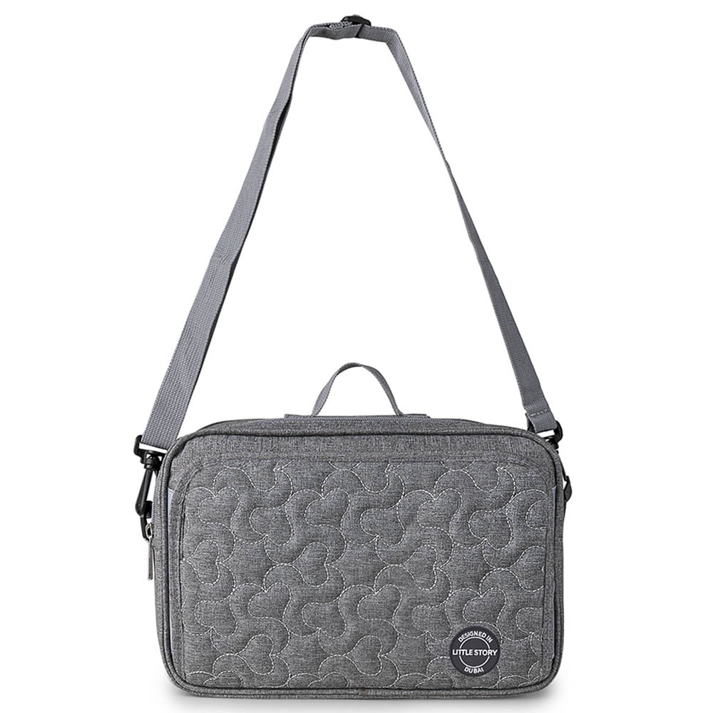 Little Story - Baby Diaper Changing Clutch Kit - Quilted Grey