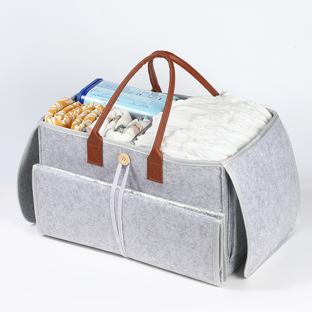 Little Story - 2-in-1 Diaper Caddy With Mat XL - Grey