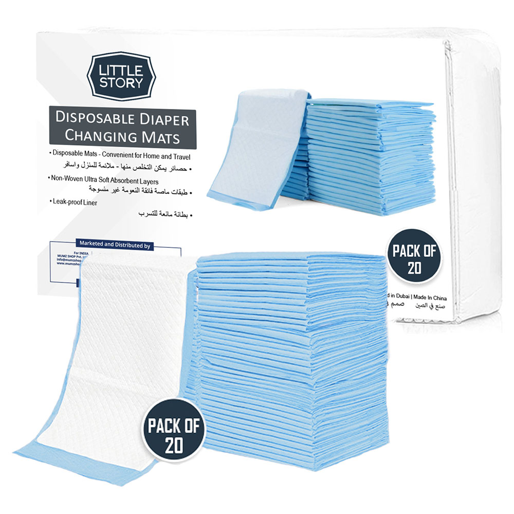 Little Story - Disposable Diaper Changing Mats - 20pcs - Blue