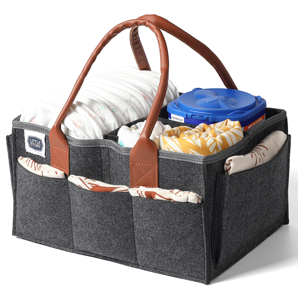 Little Story - Diaper Caddy + Travel Pouch M - Dark Grey