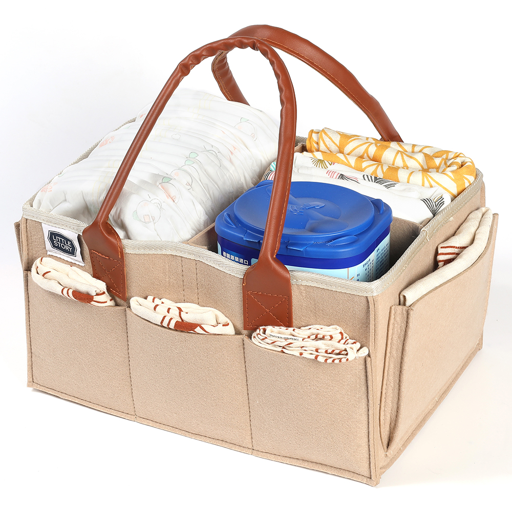 Little Story - Diaper Caddy + Travel Pouch Medium - Ivory
