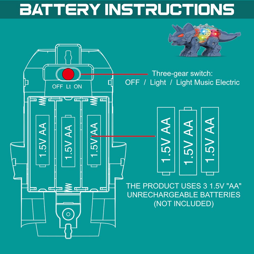 Little Story - Electric DIY Gear Dinosaur - Blue