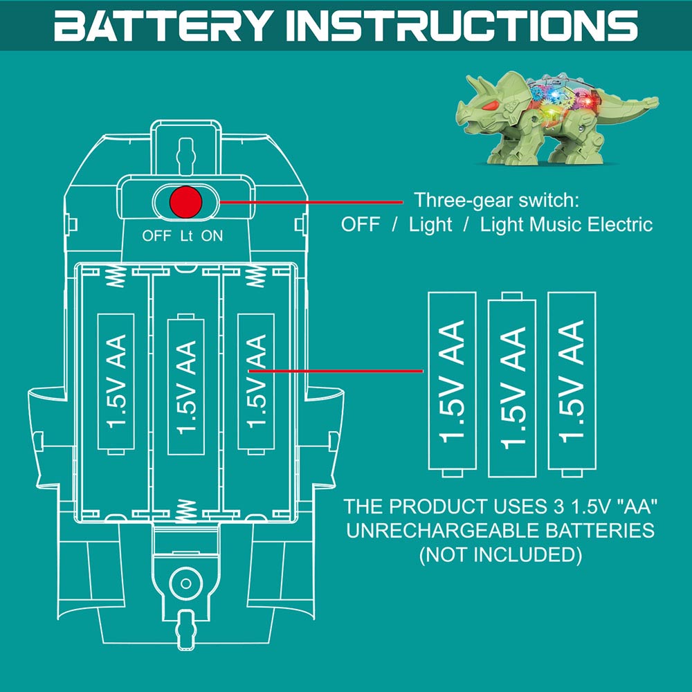 Little Story - Electric DIY Gear Dinosaur - Green