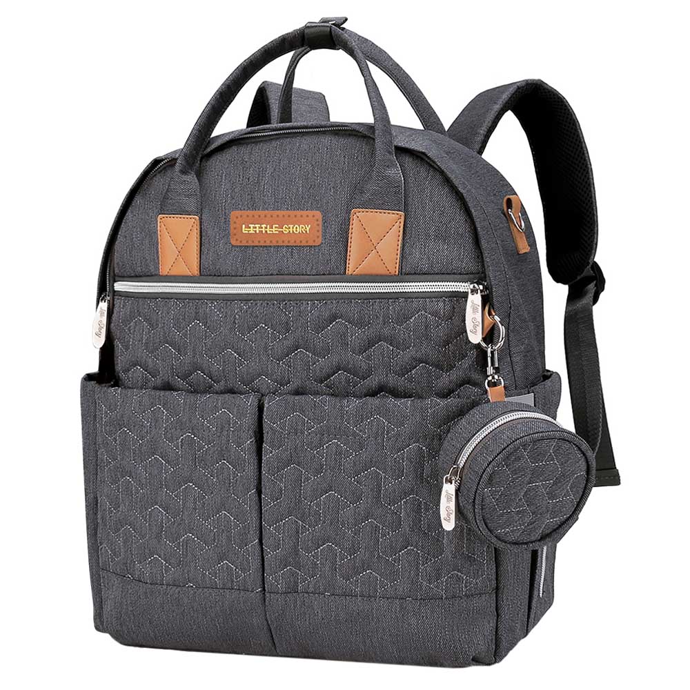 Little Story - Diaper Backpack with Accessories - Grey
