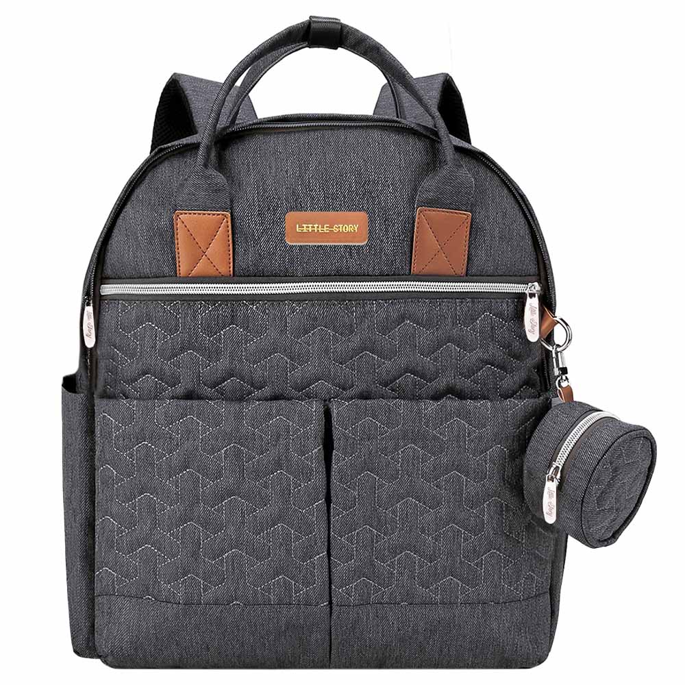 Little Story - Diaper Backpack with Accessories - Grey