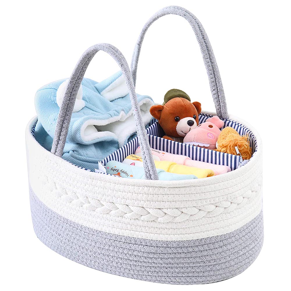 Little Story - Cotton Rope Diaper Caddy - Grey