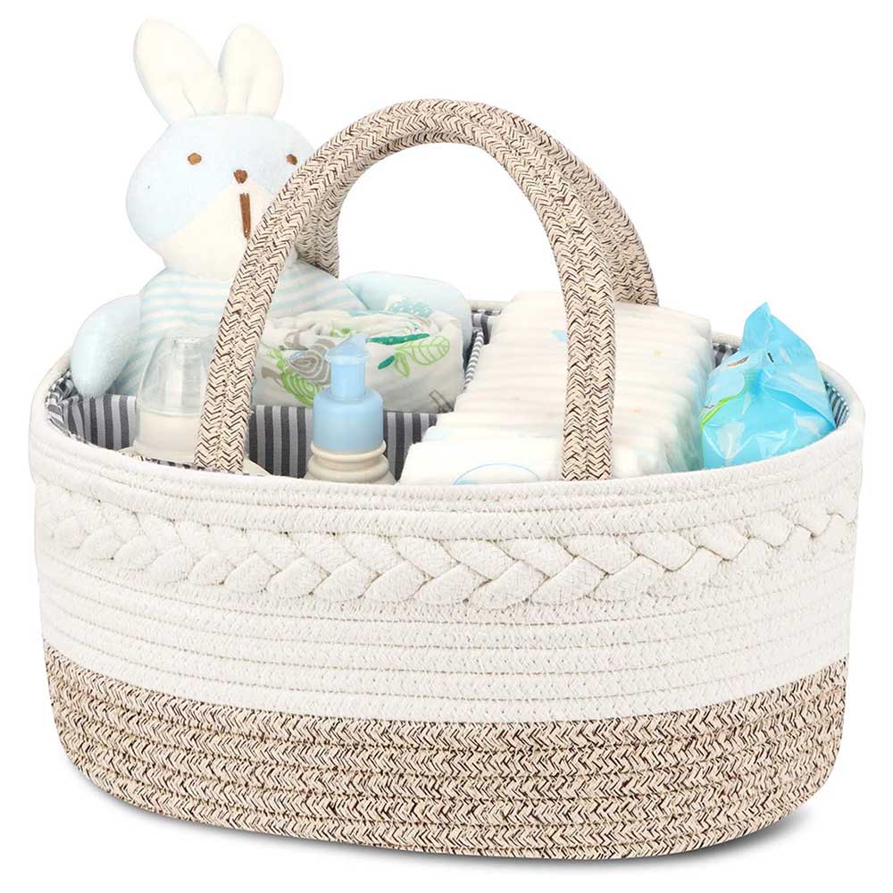 Little Story - Cotton Rope Diaper Caddy - Ivory