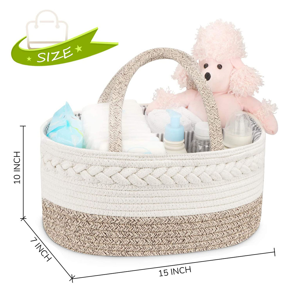 Little Story - Cotton Rope Diaper Caddy - Ivory