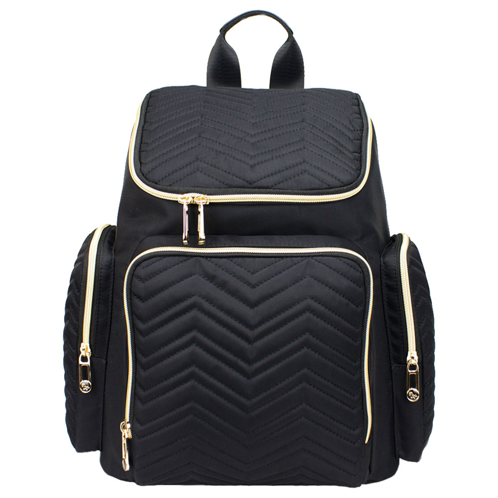 Little Story - Georgia Bag with Changing Pad & Hooks - Black
