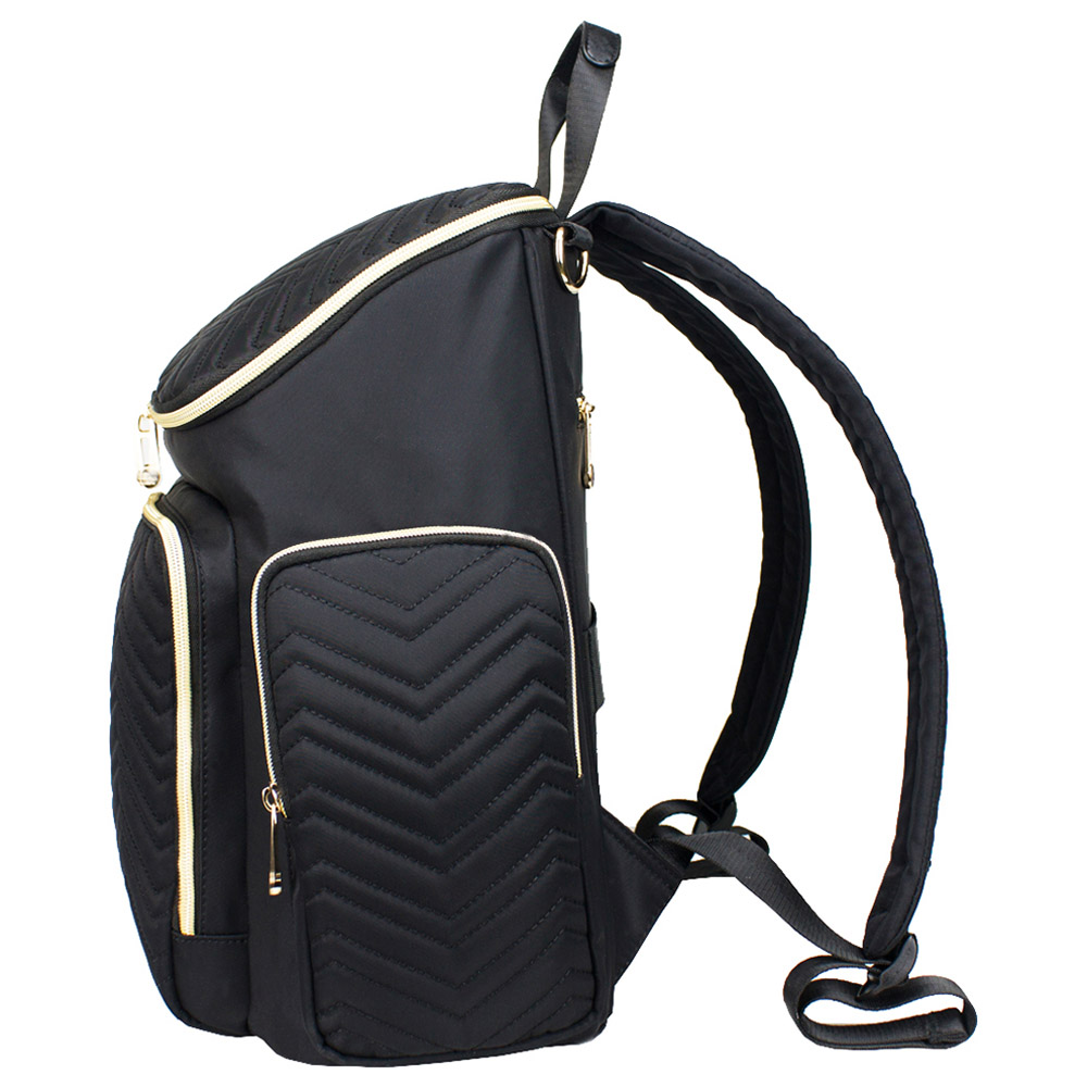 Little Story - Georgia Bag with Changing Pad & Hooks - Black