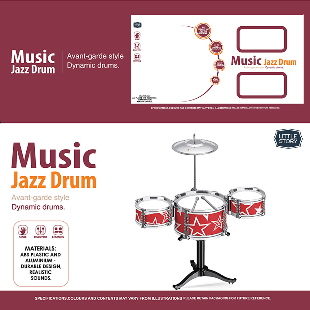 Little Story - Kids Drum Set Musical Instrument - Red
