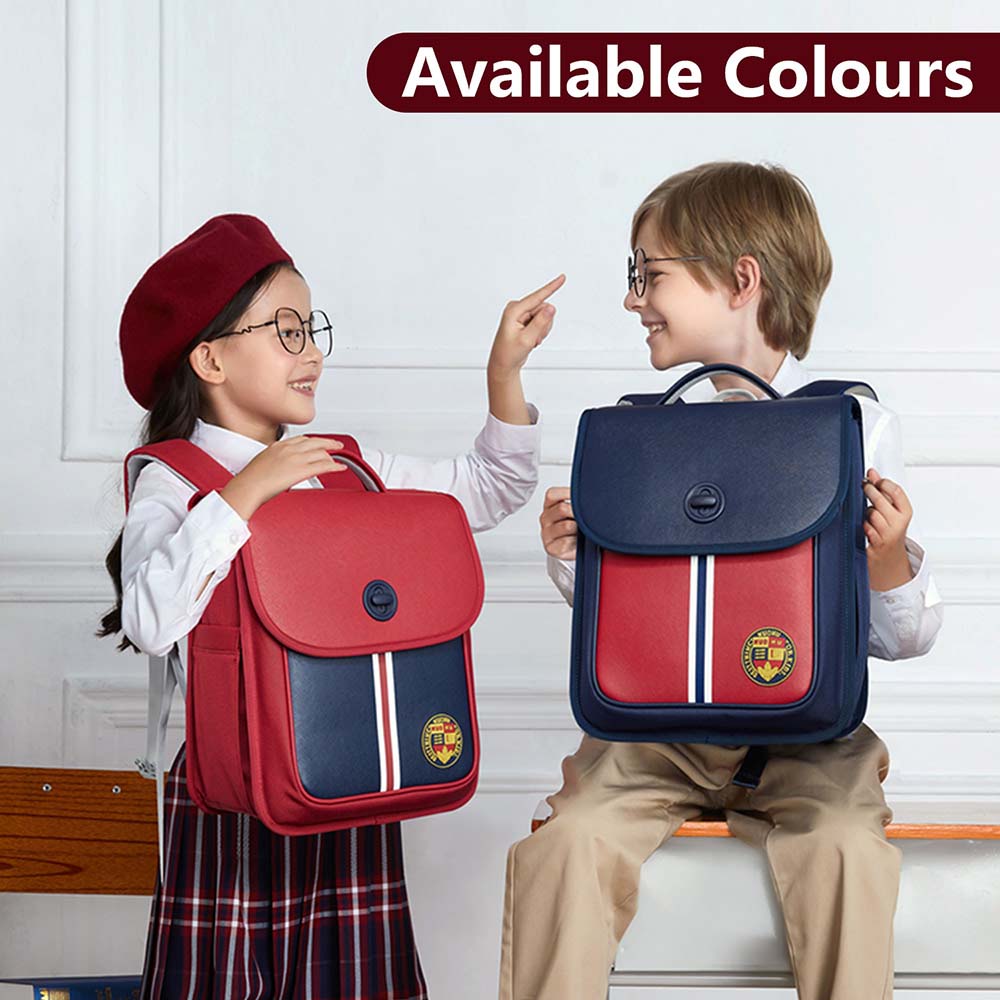 Nohoo - Preppy Spine Protection School Backpack - Red - 13.2-Inch/34cm