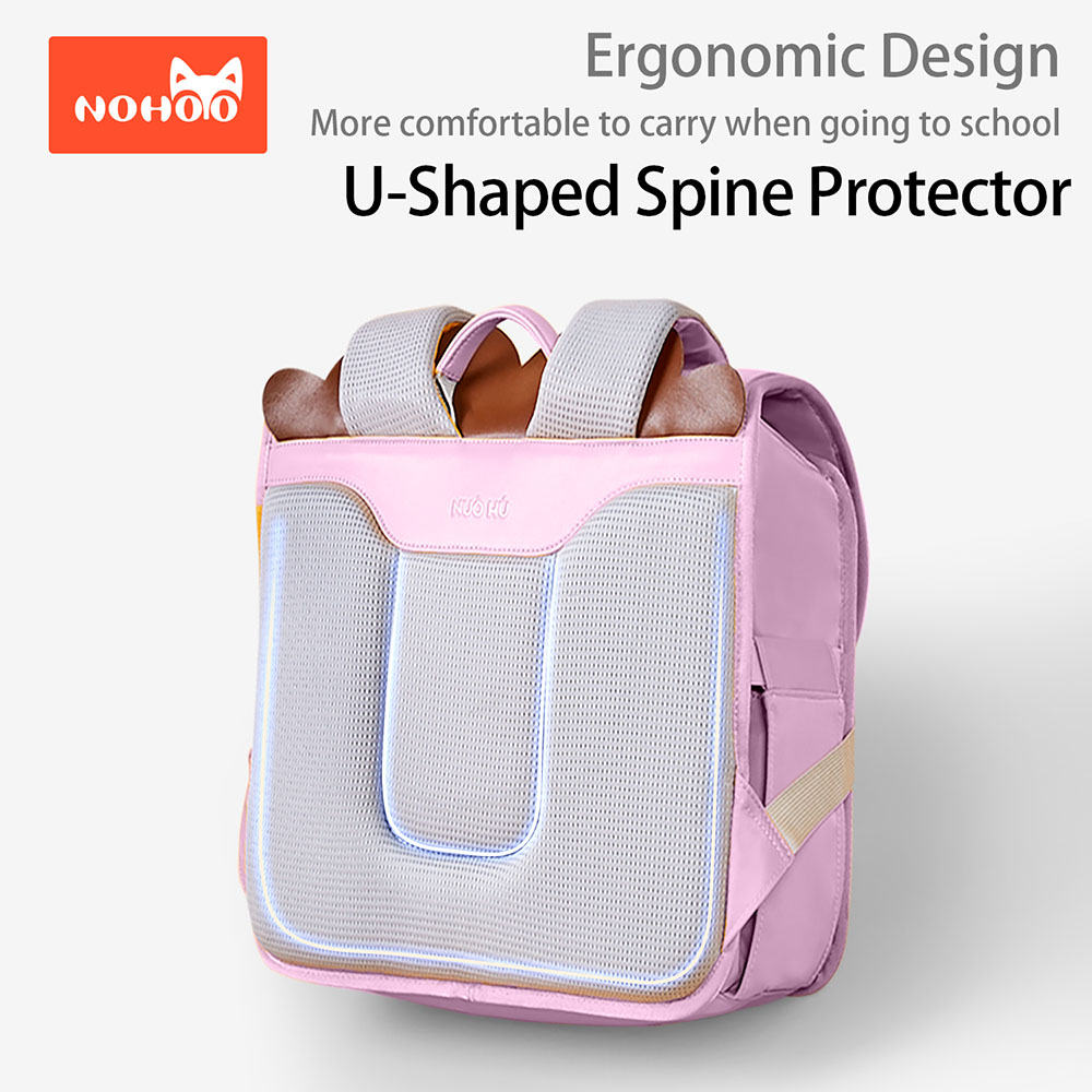 Nohoo - Spine Protection School Backpack - Rabbit Pink - 13.8-Inch/35.5cm