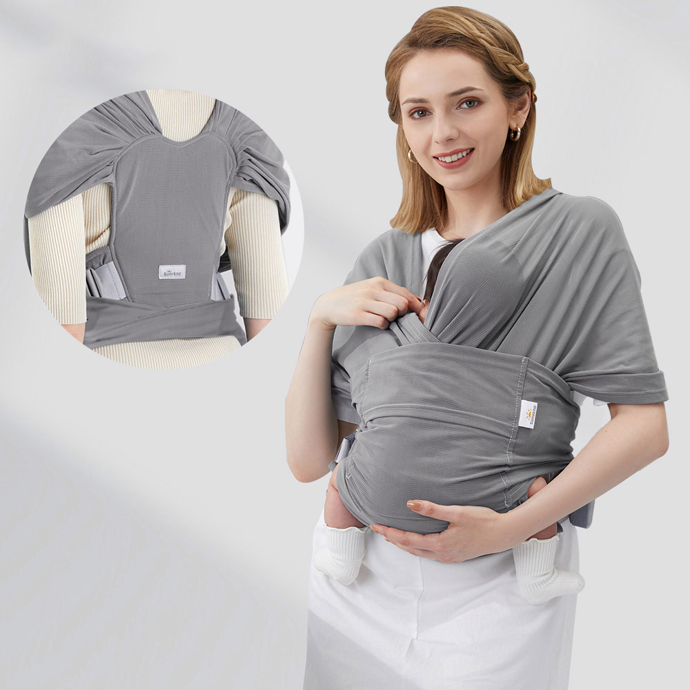 Sunveno - Adjustable Baby Wrap Carrier Sling - Grey