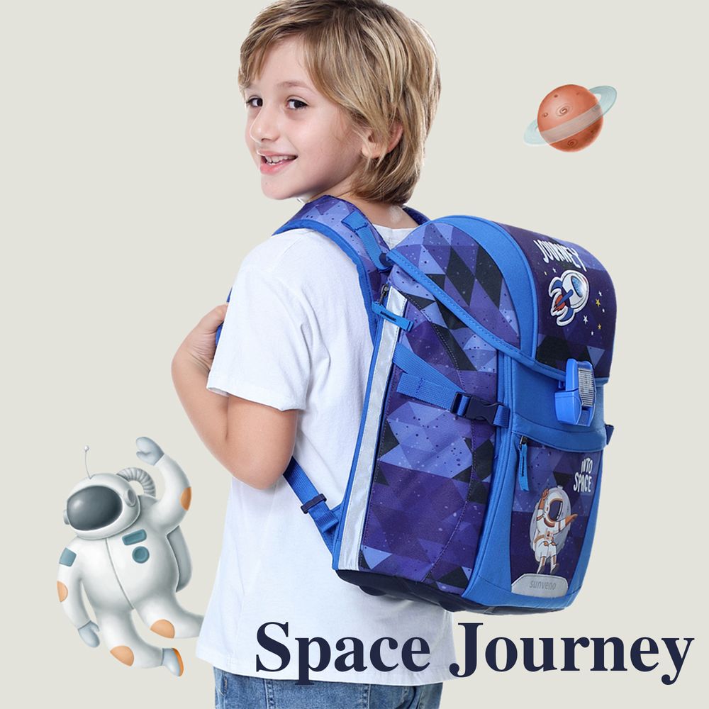 Sunveno - Space Ergonomic School Bag - Blue - 15-Inch/38.5cm