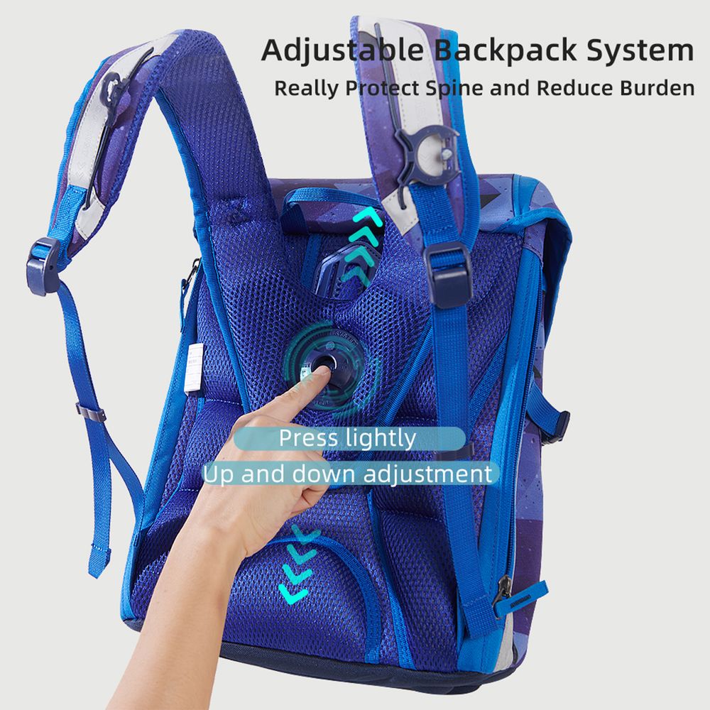 Sunveno - Space Ergonomic School Bag - Blue - 15-Inch/38.5cm