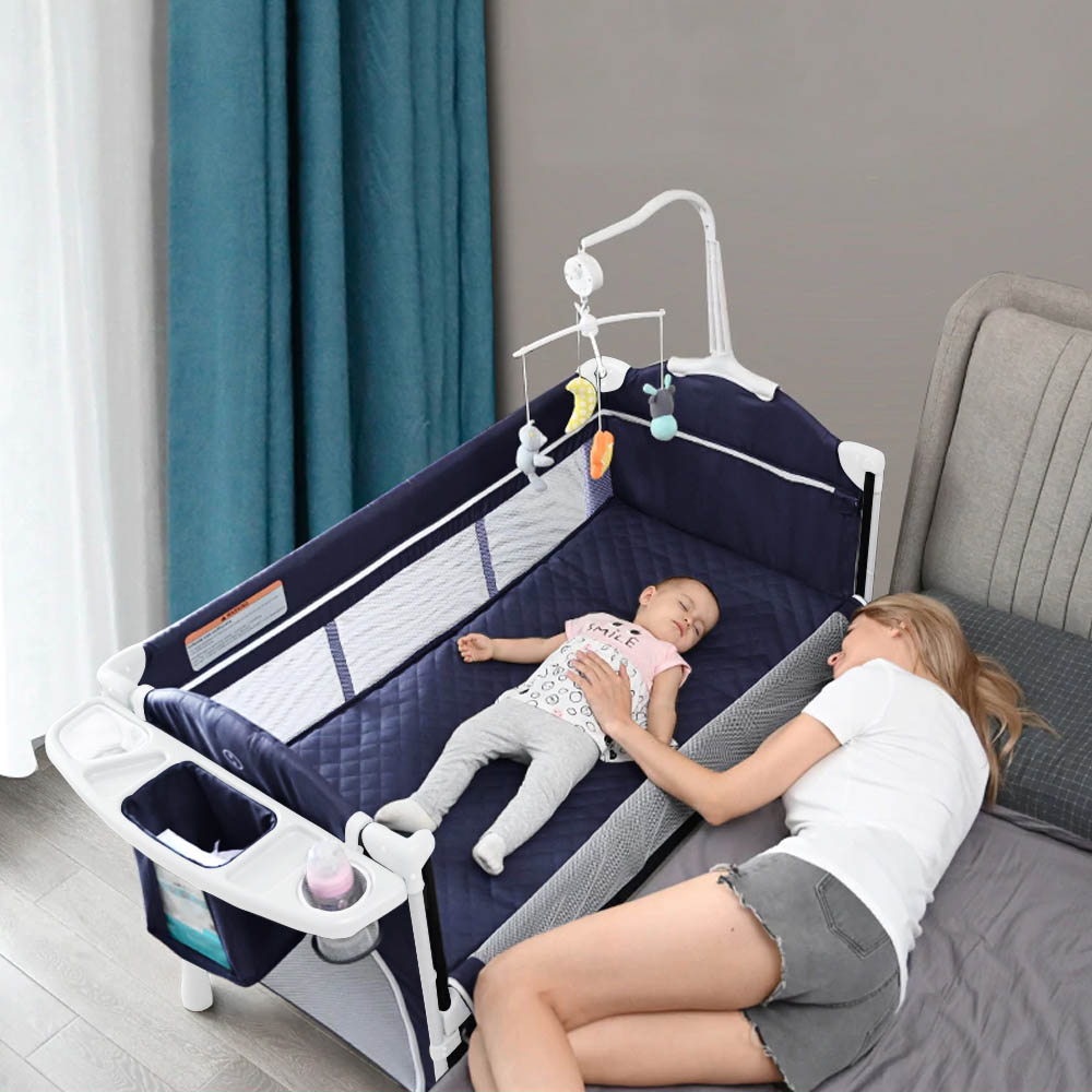 Teknum - 4-in-1 Baby Co-Sleeper Bassinet & Playpen - Navy