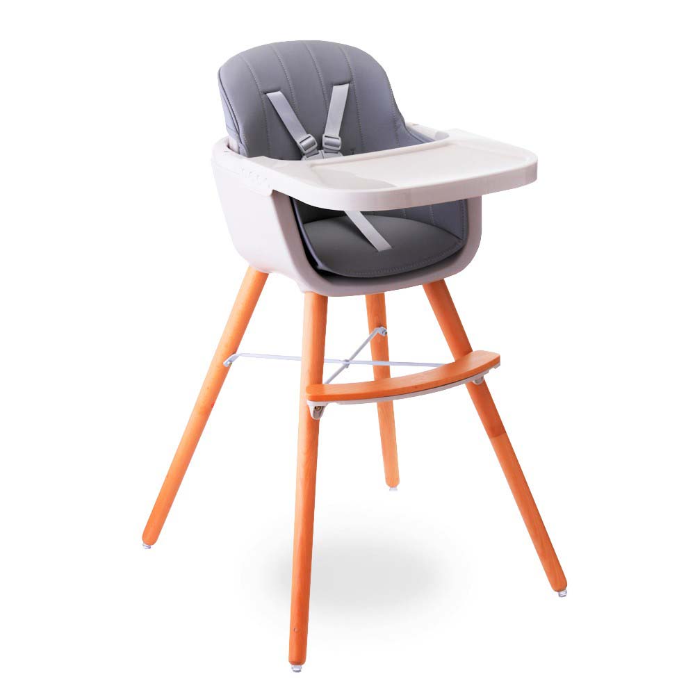Teknum Premium Dual Height Wooden High Chair - Grey