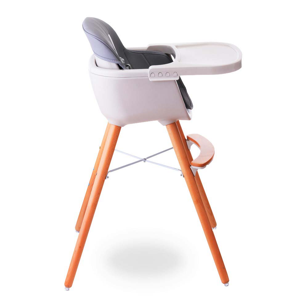 Teknum Premium Dual Height Wooden High Chair - Grey