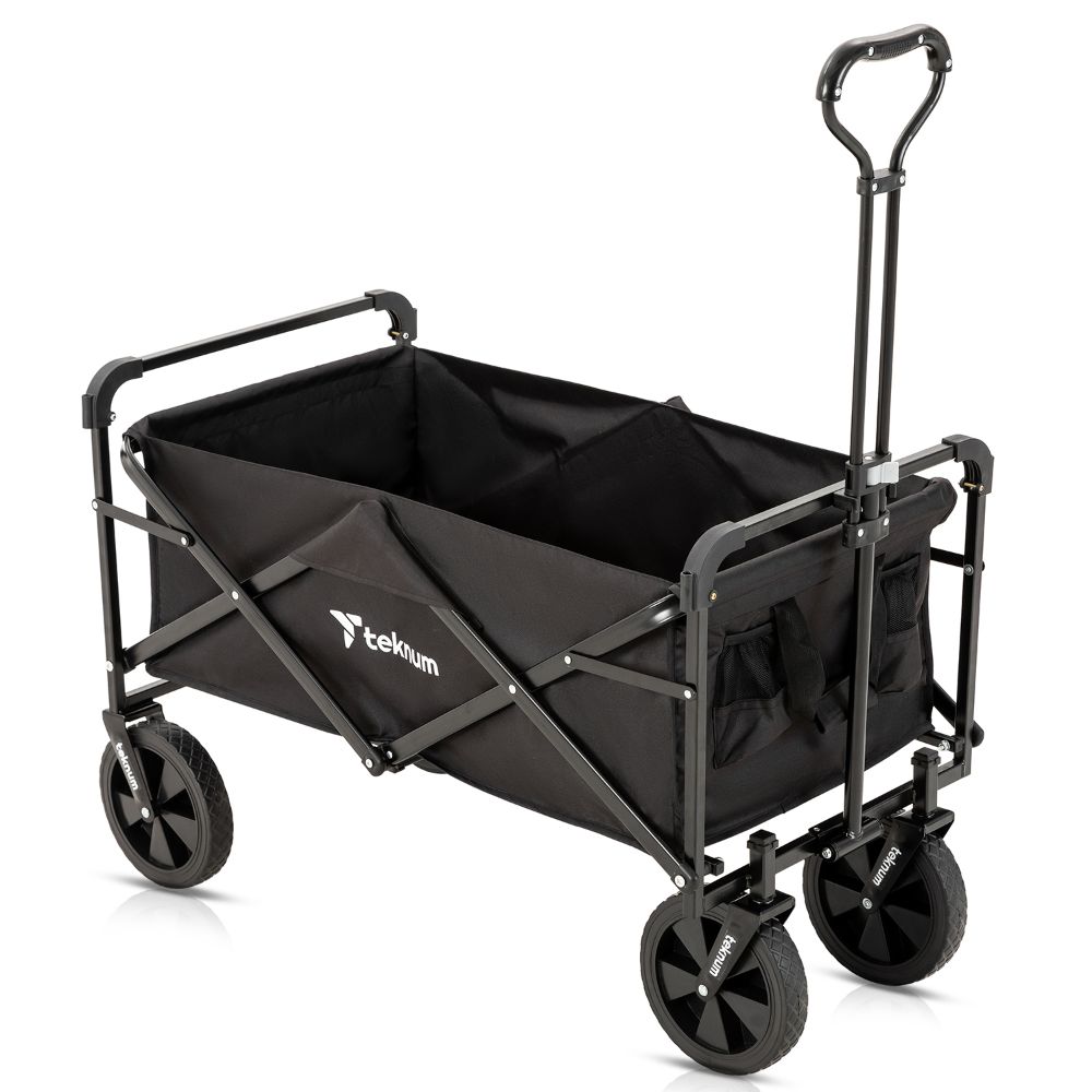 Teknum - Folding Wagon Cart with Canopy - Black